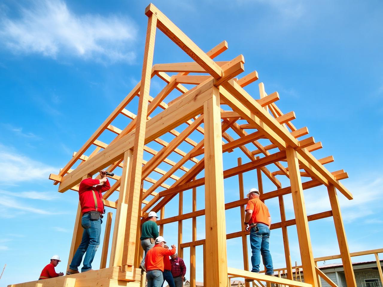 Platinum Building Solutions crew framing a post-frame building